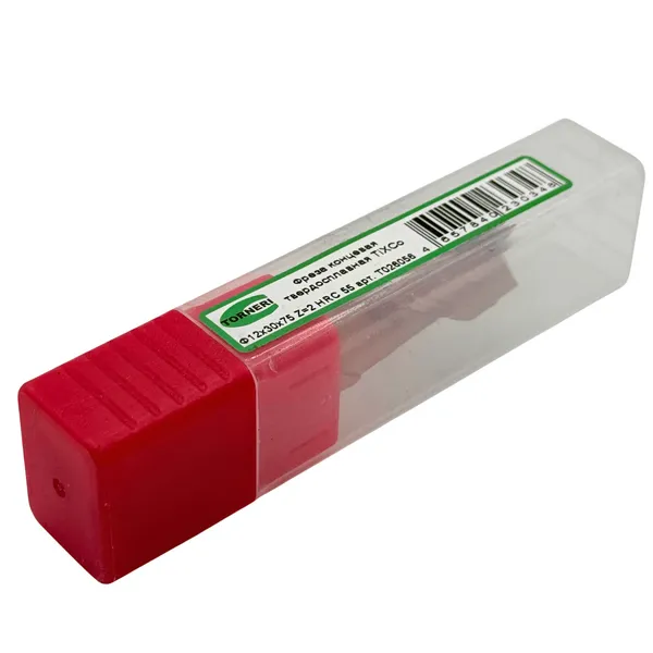 Фреза концевая твердосплавная ц/х ф 12х30х75 мм z=2, с покрытием TiXCo, HRC 55 t026056  (Фото 2)