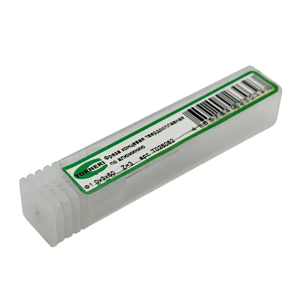 Фреза концевая твердосплавная ц/х ф 1.0х3х50 мм z=3, хвостовик 4 мм, по алюминию t026062  (Фото 3)