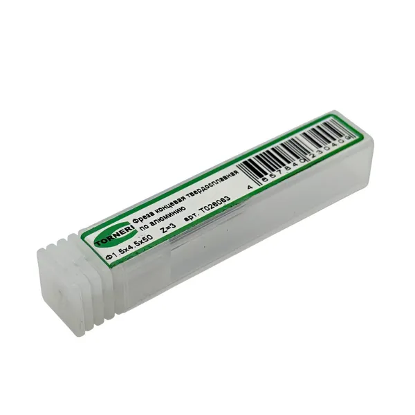 Фреза концевая твердосплавная ц/х ф 1.5х4.5х50 мм z=3, хвостовик 4 мм, по алюминию t026063  (Фото 2)