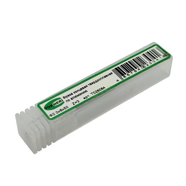 Фреза концевая твердосплавная ц/х ф 2.0х6х50 мм z=3, хвостовик 4 мм, по алюминию t026064  (Фото 3)