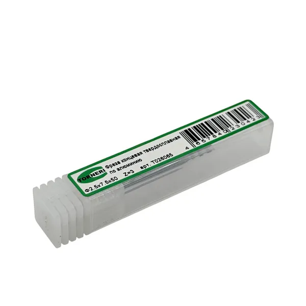 Фреза концевая твердосплавная ц/х ф 2.5х7.5х50 мм z=3, хвостовик 4 мм, по алюминию t026065  (Фото 3)