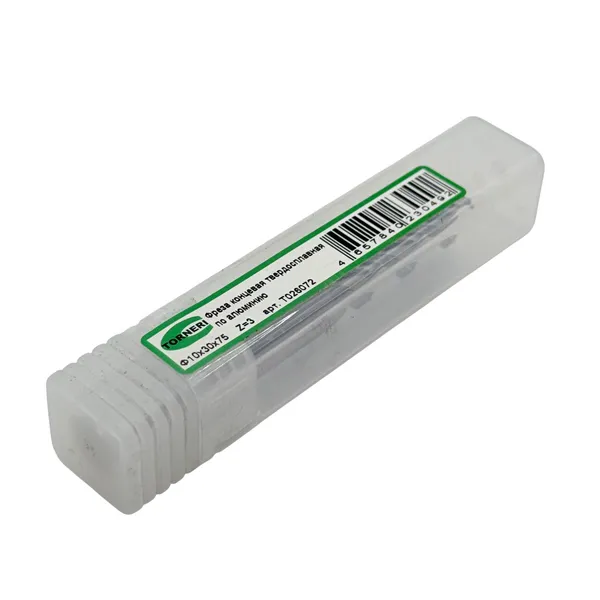 Фреза концевая твердосплавная ц/х ф 10х30х75 мм z=3, по алюминию t026072  (Фото 3)