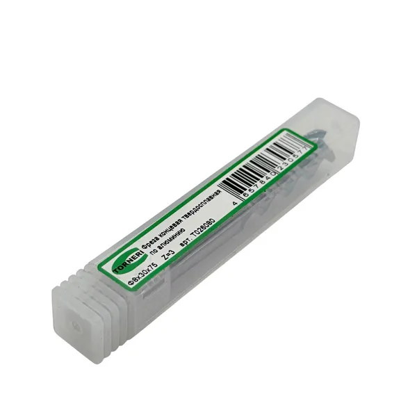 Фреза концевая твердосплавная ц/х ф 8.0х30х75 мм z=3, по алюминию t026080  (Фото 3)