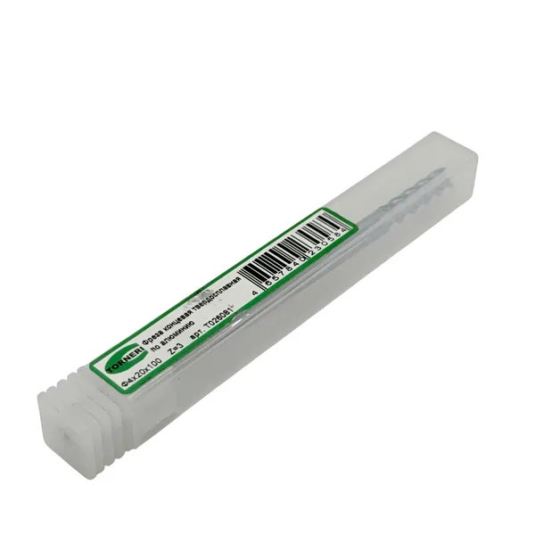 Фреза концевая твердосплавная ц/х ф 4.0х20х100 мм z=3, по алюминию t026081  (Фото 3)