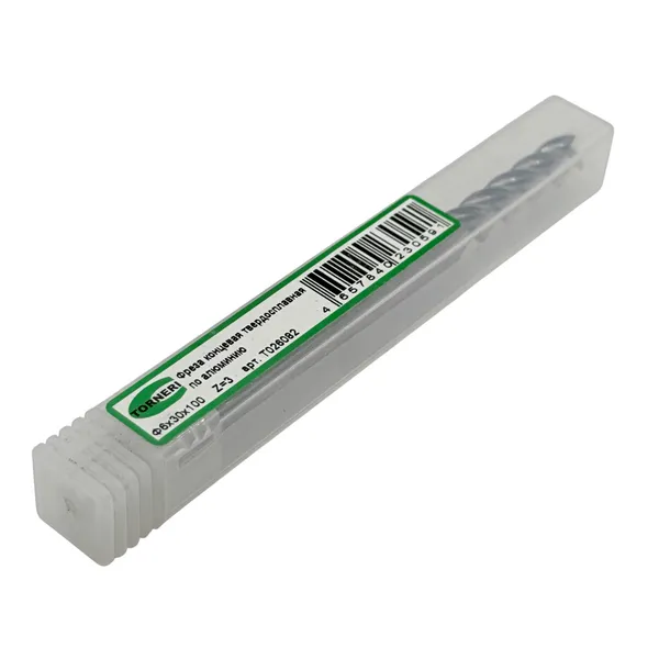 Фреза концевая твердосплавная ц/х ф 6.0х30х100 мм z=3, по алюминию t026082  (Фото 2)