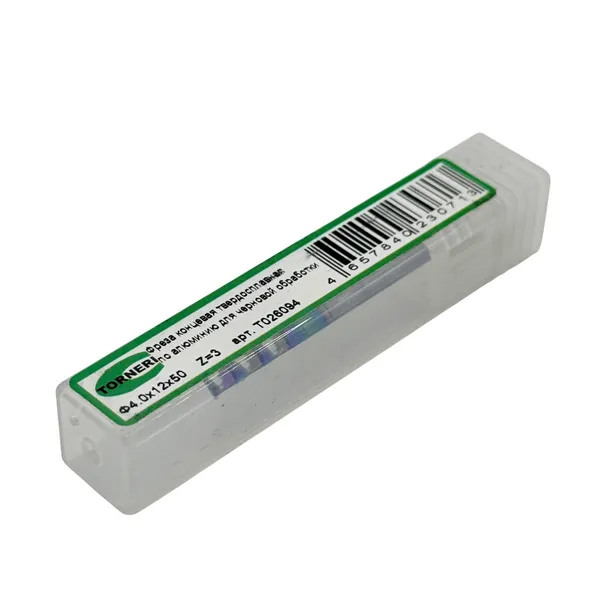 Фреза концевая твердосплавная ц/х ф 4.0х12х50 мм z=3 по алюминию для черновой обработки t026094  (Фото 2)