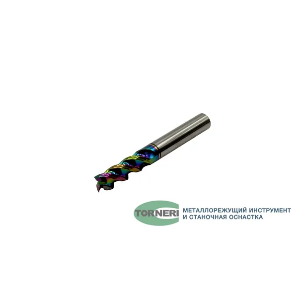 Фрезы твердосплавные t026096 Фреза концевая твердосплавная ц/х ф 6.0х18х50 мм z=3 по алюминию для черновой обработки
