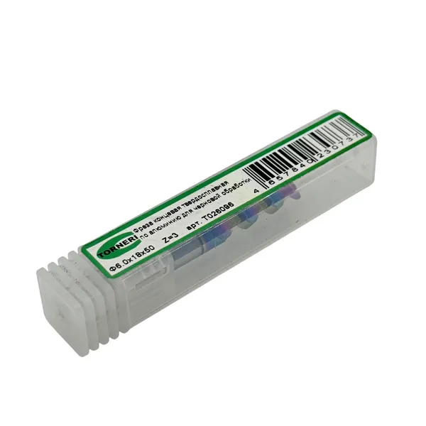 Фреза концевая твердосплавная ц/х ф 6.0х18х50 мм z=3 по алюминию для черновой обработки t026096  (Фото 3)