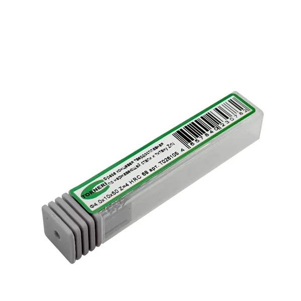 Фреза концевая твердосплавная ц/х ф 4.0х10х50 мм z=4 по нержавеющей стали и титану, с покрытием ZrN, HRC 68 t026105  (Фото 3)