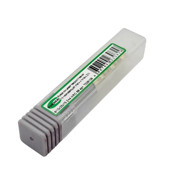 Фреза концевая твердосплавная ц/х ф 10х25х75 мм z=4 по нержавеющей стали и титану, с покрытием ZrN, HRC 68 t026109  (Фото 3)