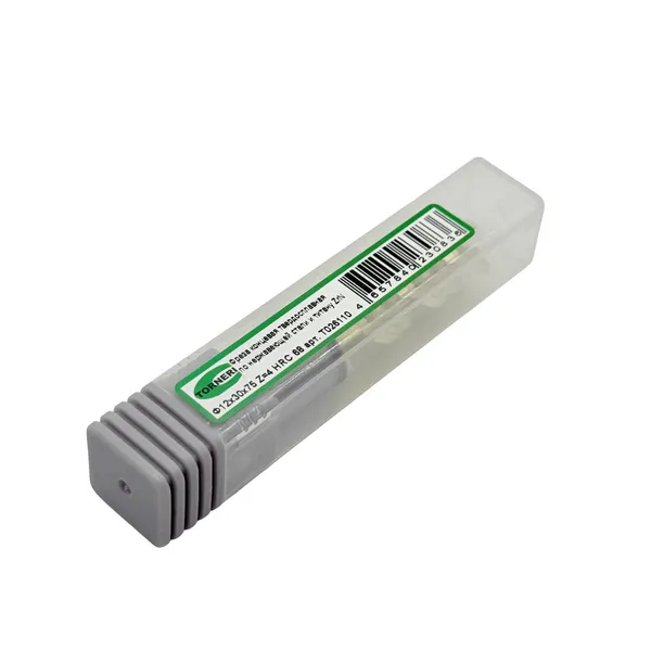 Фреза концевая твердосплавная ц/х ф 12х30х75 мм z=4 по нержавеющей стали и титану, с покрытием ZrN, HRC 68 t026110  (Фото 3)