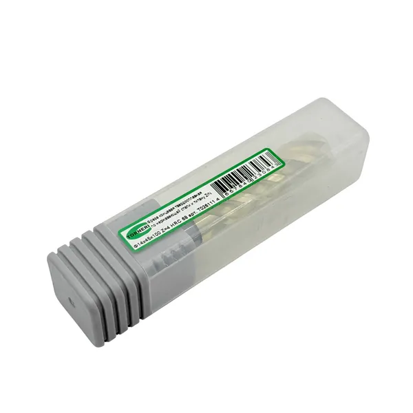 Фреза концевая твердосплавная ц/х ф 14х45х100 мм z=4 по нержавеющей стали и титану, с покрытием ZrN, HRC 68 t026111  (Фото 3)