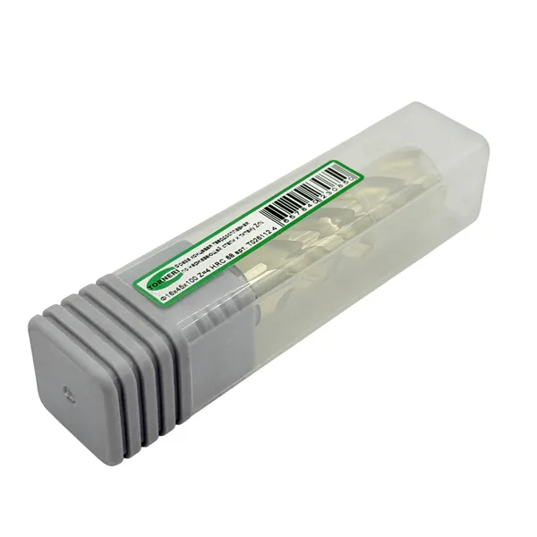 Фреза концевая твердосплавная ц/х ф 16х45х100 мм z=4 по нержавеющей стали и титану, с покрытием ZrN, HRC 68 t026112  (Фото 2)