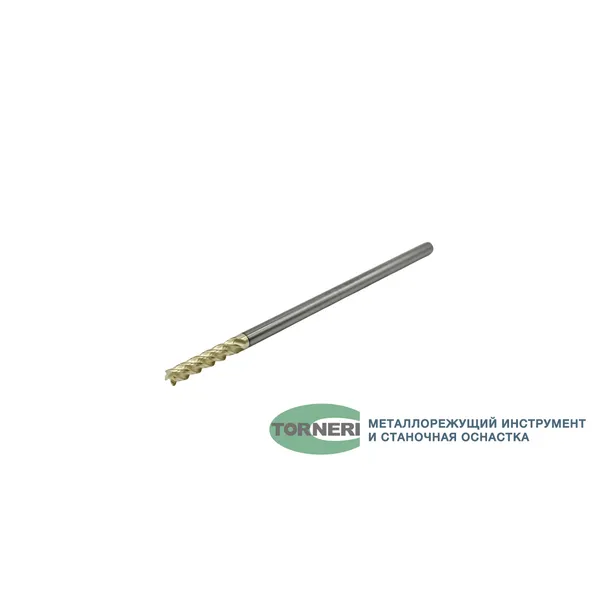 Фреза концевая твердосплавная ц/х ф 4.0х20х100 мм z=4 по нержавеющей стали и титану, с покрытием ZrN, HRC 68 t026118  (Фото 3)