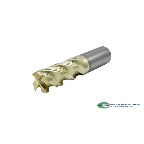 Фрезы твердосплавные t026119 Фреза концевая твердосплавная ц/х ф 6.0х30х100 мм z=4 по нержавеющей стали и титану, с покрытием ZrN, HRC 68