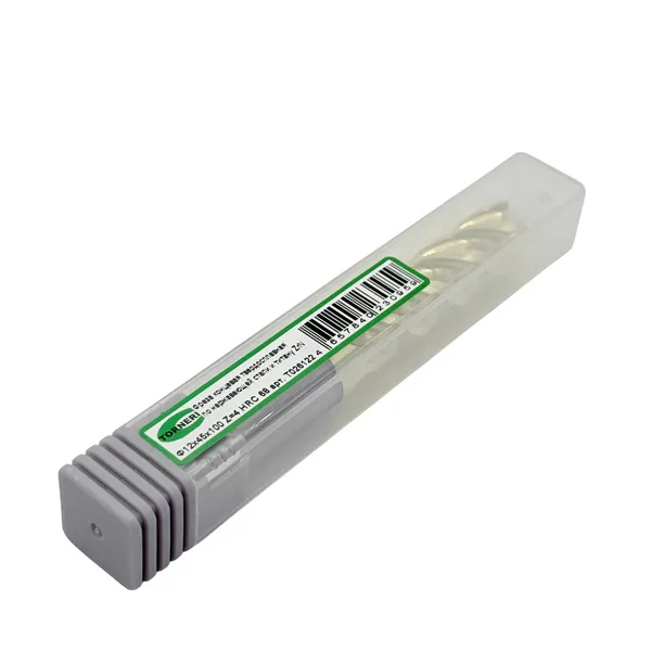 Фреза концевая твердосплавная ц/х ф 12х45х100 мм z=4 по нержавеющей стали и титану, с покрытием ZrN, HRC 68 t026122  (Фото 2)