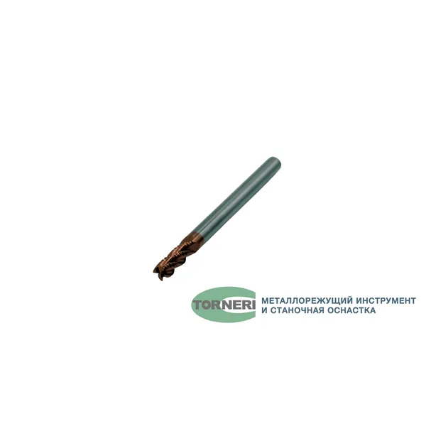 Фрезы твердосплавные t026123 Фреза концевая твердосплавная обдирочная ц/х ф 4.0х10х50 мм z=4, с покрытием TiXCo, HRC 55