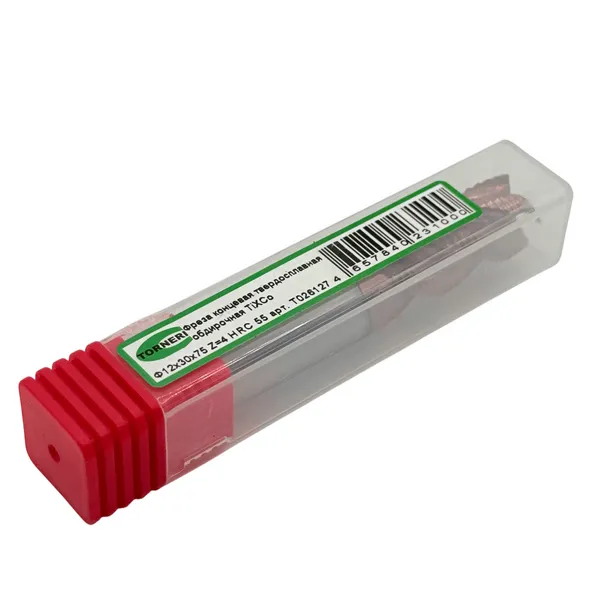 Фреза концевая твердосплавная обдирочная ц/х ф 12х30х75 мм z=4, с покрытием TiXCo, HRC 55 t026127  (Фото 2)