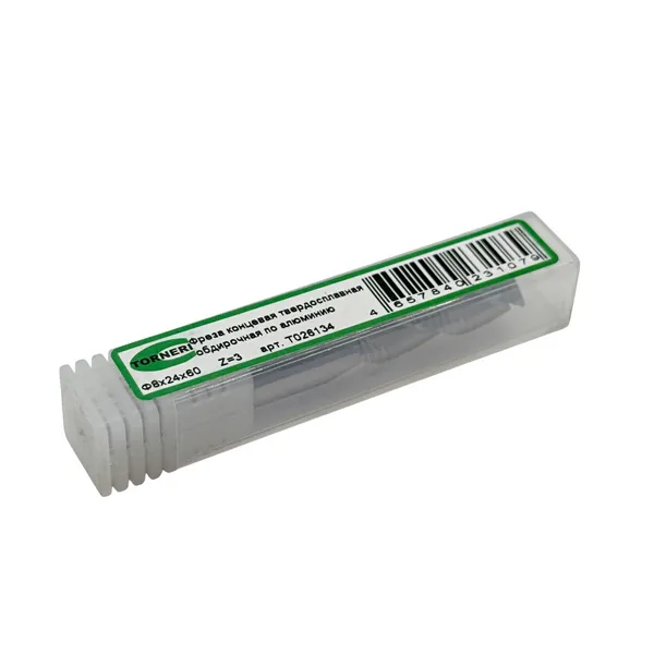 Фреза концевая твердосплавная ц/х ф 8.0х24х60 мм z=3, по алюминию обдирочная t026134  (Фото 3)