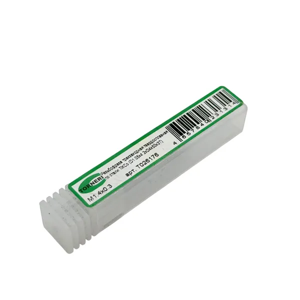 Резьбофреза трехзаходная твердосплавная М 1.4х0.3 (D1.05х3.4хD4х50х3T) по стали с покрытием TiXCo t026176  (Фото 3)