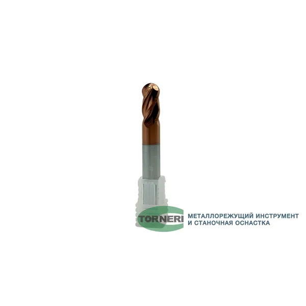 Фрезы твердосплавные t026295 Фреза сферическая твердосплавная ц/х ф 8.0х16х60 мм z=4 по стали, с покрытием TiXCo, HRC 55