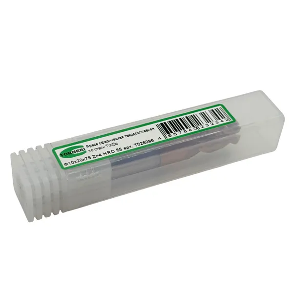 Фреза сферическая твердосплавная ц/х ф 10х20х75 мм z=4 по стали, с покрытием TiXCo, HRC 55 t026296  (Фото 3)