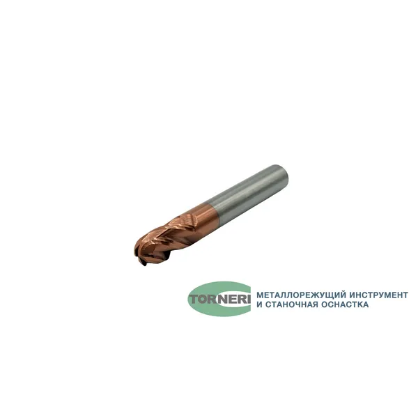 Фреза сферическая твердосплавная ц/х ф 10х20х75 мм z=4 по стали, с покрытием TiXCo, HRC 55 t026296  (Фото 2)