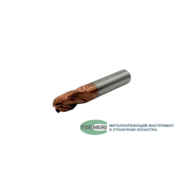 Фреза сферическая твердосплавная ц/х ф 12х24х75 мм z=4 по стали, с покрытием TiXCo, HRC 55 t026297  (Фото 2)