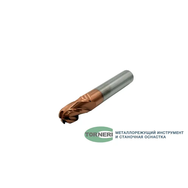 Фреза сферическая твердосплавная ц/х ф 14х28х100 мм z=4 по стали, с покрытием TiXCo, HRC 55 t026298  (Фото 2)