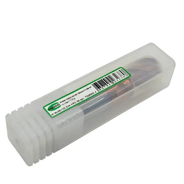 Фрезы твердосплавные t026300 Фреза сферическая твердосплавная ц/х ф 18х36х100 мм z=4 по стали, с покрытием TiXCo, HRC 55