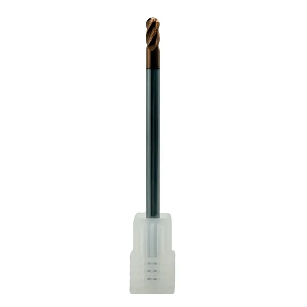 Фрезы твердосплавные t026302 Фреза сферическая твердосплавная ц/х ф 4.0х8х75 мм z=4 по стали, с покрытием TiXCo, HRC 55