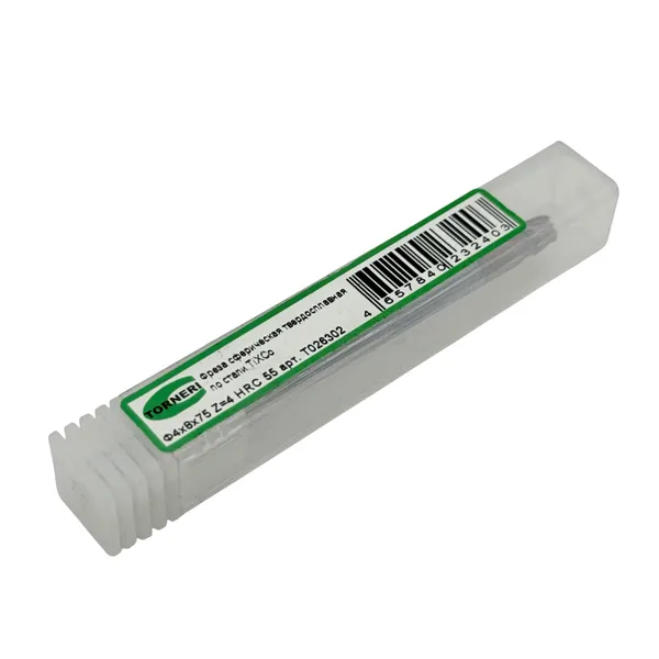 Фреза сферическая твердосплавная ц/х ф 4.0х8х75 мм z=4 по стали, с покрытием TiXCo, HRC 55 t026302  (Фото 3)