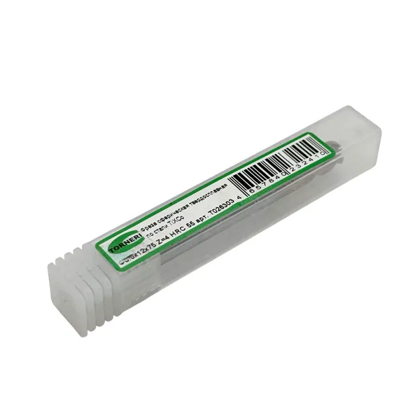 Фреза сферическая твердосплавная ц/х ф 6.0х12х75 мм z=4 по стали, с покрытием TiXCo, HRC 55 t026303  (Фото 3)