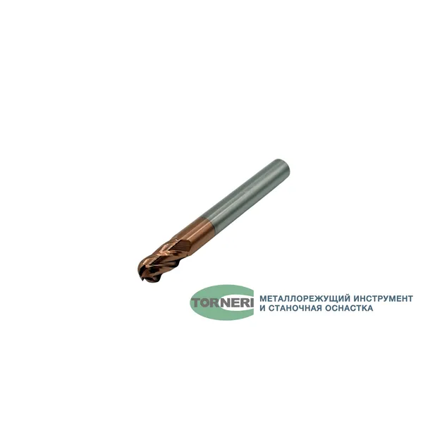 Фреза сферическая твердосплавная ц/х ф 8.0х16х75 мм z=4 по стали, с покрытием TiXCo, HRC 55 t026304  (Фото 2)