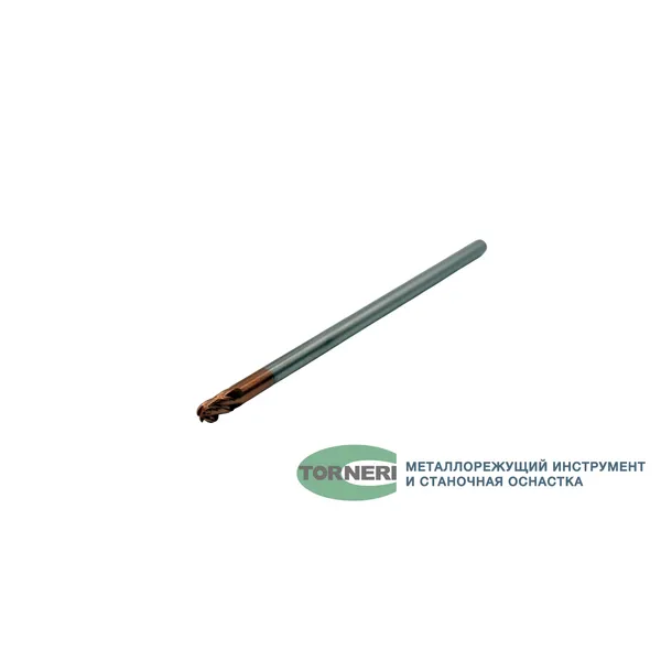 Фрезы твердосплавные t026305 Фреза сферическая твердосплавная ц/х ф 4.0х8х100 мм z=4 по стали, с покрытием TiXCo, HRC 55