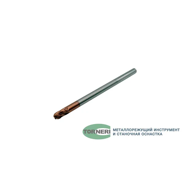 Фрезы твердосплавные t026311 Фреза сферическая твердосплавная ц/х ф 8.0х16х150 мм z=4 по стали, с покрытием TiXCo, HRC 55