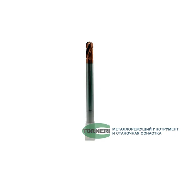 Фрезы твердосплавные t026313 Фреза сферическая твердосплавная ц/х ф 12х24х150 мм z=4 по стали, с покрытием TiXCo, HRC 55