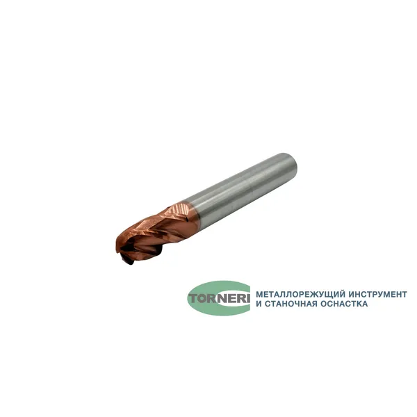 Фрезы твердосплавные t026317 Фреза сферическая твердосплавная ц/х ф 20х40х150 мм z=4 по стали, с покрытием TiXCo, HRC 55