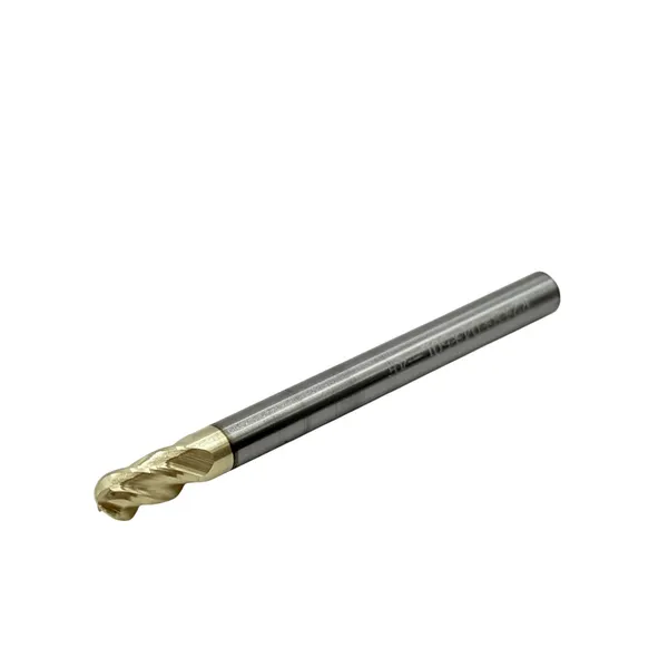 Фреза сферическая твердосплавная ц/х ф 4.0х8х50 мм z=4 по нержавеющей стали и титану, с покрытием ZrN, HRC 68 t026324  (Фото 3)