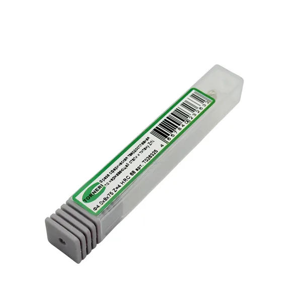 Фреза сферическая твердосплавная ц/х ф 4.0х8х75 мм z=4 по нержавеющей стали и титану, с покрытием ZrN, HRC 68 t026325  (Фото 3)