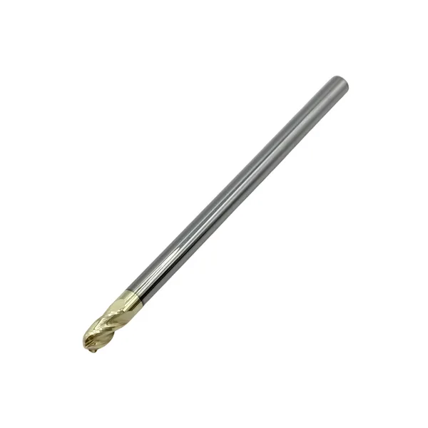 Фреза сферическая твердосплавная ц/х ф 4.0х8х75 мм z=4 по нержавеющей стали и титану, с покрытием ZrN, HRC 68 t026325  (Фото 2)