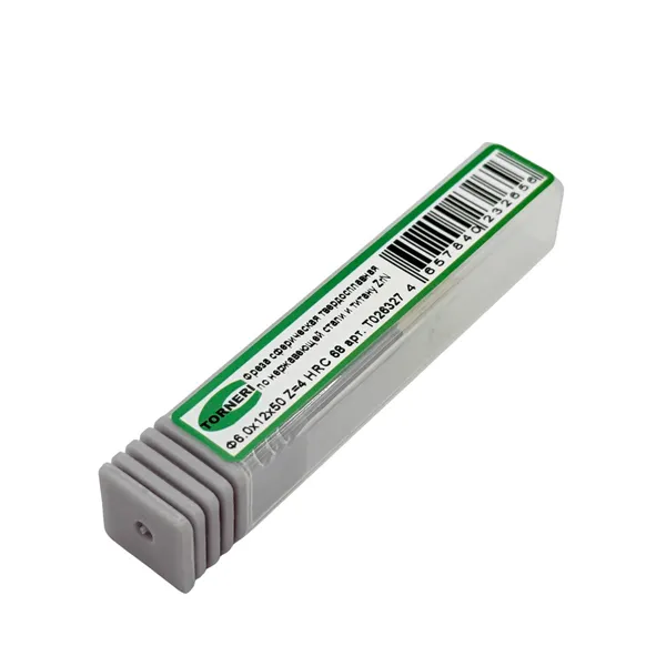 Фреза сферическая твердосплавная ц/х ф 6.0х12х50 мм z=4 по нержавеющей стали и титану, с покрытием ZrN, HRC 68 t026327  (Фото 2)