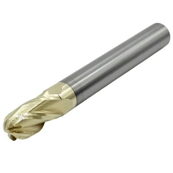 Фрезы твердосплавные t026328 Фреза сферическая твердосплавная ц/х ф 6.0х12х75 мм z=4 по нержавеющей стали и титану, с покрытием ZrN, HRC 68