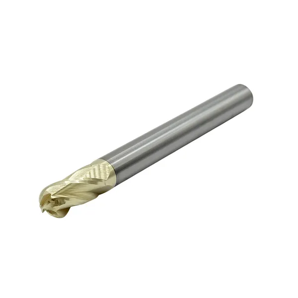 Фреза сферическая твердосплавная ц/х ф 10х20х100 мм z=4 по нержавеющей стали и титану, с покрытием ZrN, HRC 68 t026332  (Фото 2)