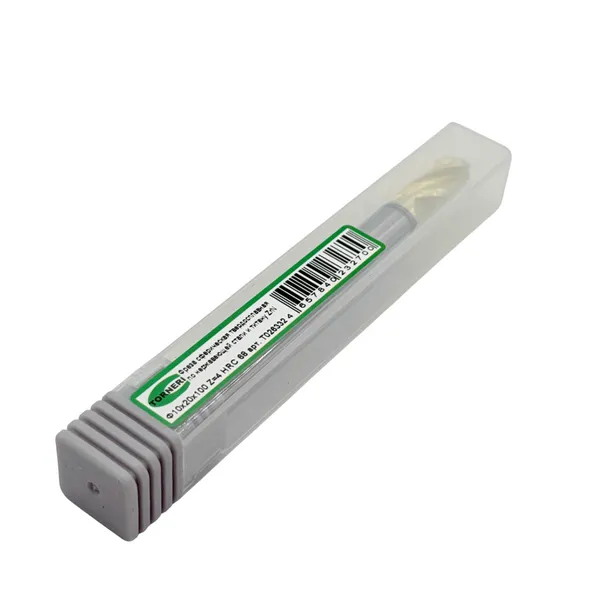 Фреза сферическая твердосплавная ц/х ф 10х20х100 мм z=4 по нержавеющей стали и титану, с покрытием ZrN, HRC 68 t026332  (Фото 3)