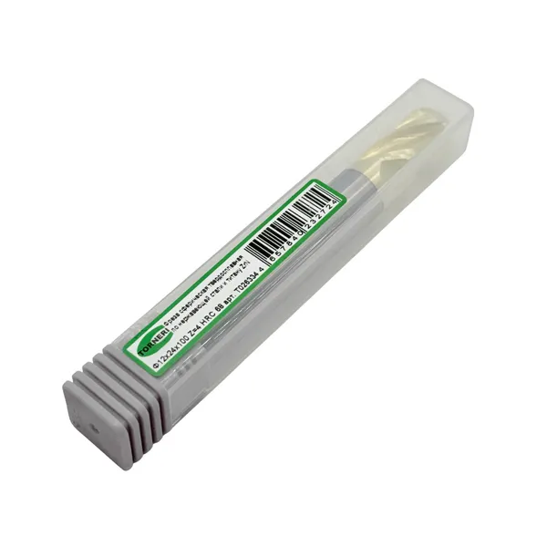 Фреза сферическая твердосплавная ц/х ф 12х24х100 мм z=4 по нержавеющей стали и титану, с покрытием ZrN, HRC 68 t026334  (Фото 2)