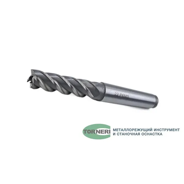 Фреза концевая с коническим хвостовиком ф 22х75х177 мм z=4 КМ3 Р6М5 t019475  (Фото 3)