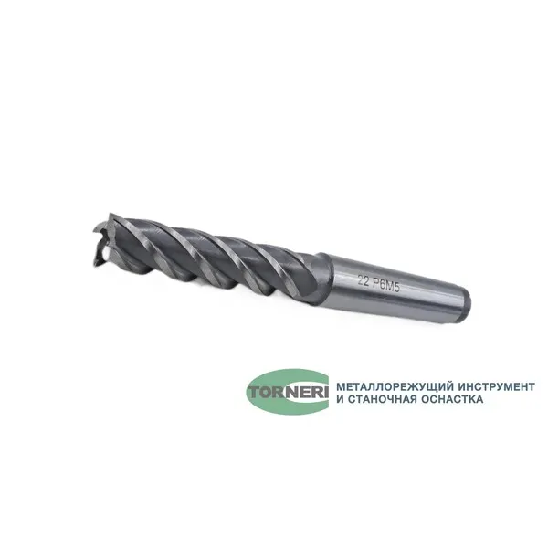 Фреза концевая с коническим хвостовиком ф 22х90х192 мм z=4 КМ3 Р6М5 t019477  (Фото 2)