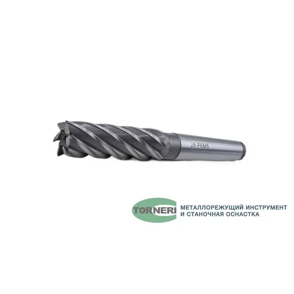 Фрезы t019484 Фреза концевая с коническим хвостовиком ф 28х90х192 мм z=6 КМ3 Р6М5