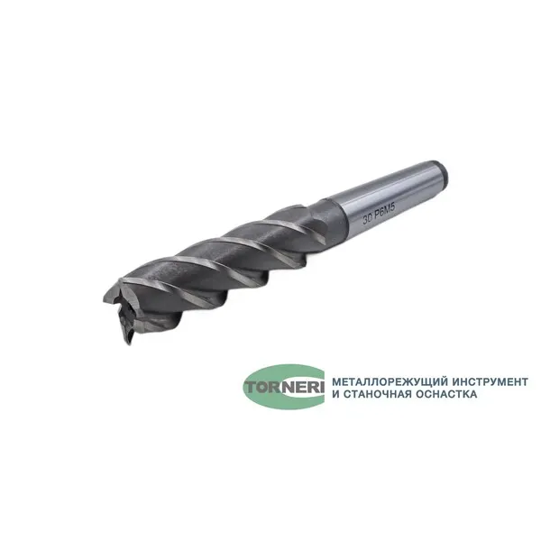 Фреза концевая с коническим хвостовиком ф 30х106х208 мм z=4 КМ3 Р6М5 t019485  (Фото 2)